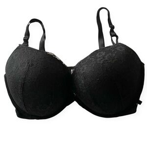 Victoria's Secret Lace Push Up Underwire Bra Women 36DDD Black Adjustable Padded